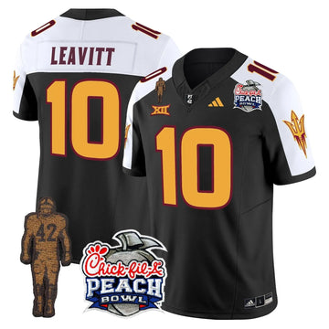 Personalized SD Pat Tillman & Peach Bowl Patch Vapor Limited Jersey - Black Alternate / Sam Leavitt Stitched
