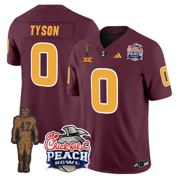 Personalized SD Pat Tillman & Peach Bowl Patch Vapor Limited Jersey - Maroon / Jordyn Tyson Stitched