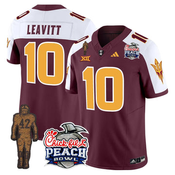 Personalized SD Pat Tillman & Peach Bowl Patch Vapor Limited Jersey - Maroon Alternate / Sam Leavitt Stitched
