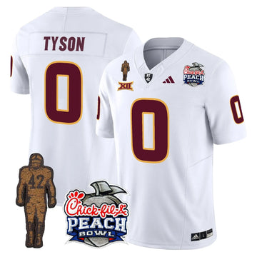 Personalized SD Pat Tillman & Peach Bowl Patch Vapor Limited Jersey - White / Jordyn Tyson Stitched