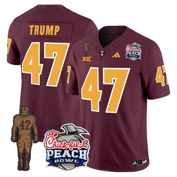 Personalized SD Pat Tillman & Peach Bowl Patch Vapor Limited Jersey - Maroon / Trump Stitched