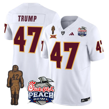 Personalized SD Pat Tillman & Peach Bowl Patch Vapor Limited Jersey - White / Trump Stitched