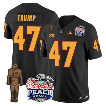 Personalized SD Pat Tillman & Peach Bowl Patch Vapor Limited Jersey - Black / Trump Stitched