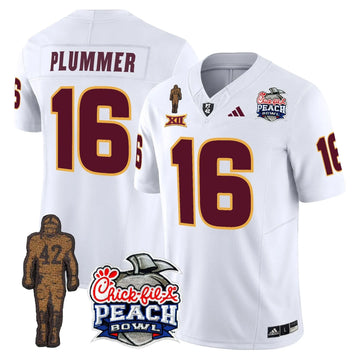 Personalized SD Pat Tillman & Peach Bowl Patch Vapor Limited Jersey - White / Jake Plummer Stitched