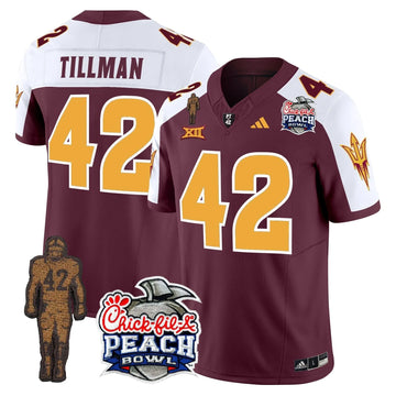 Personalized SD Pat Tillman & Peach Bowl Patch Vapor Limited Jersey - Maroon Alternate / Pat Tillman Stitched