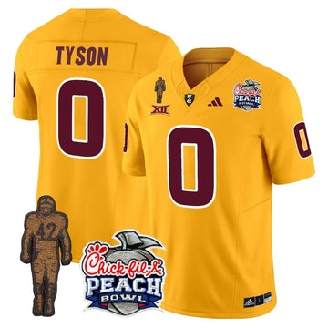 Personalized SD Pat Tillman & Peach Bowl Patch Vapor Limited Jersey - Gold / Jordyn Tyson Stitched