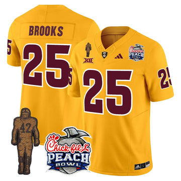 Personalized SD Pat Tillman & Peach Bowl Patch Vapor Limited Jersey - Gold / DeCarlos Brooks Stitched