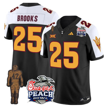 Personalized SD Pat Tillman & Peach Bowl Patch Vapor Limited Jersey - Black Alternate / DeCarlos Brooks Stitched