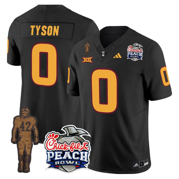 Personalized SD Pat Tillman & Peach Bowl Patch Vapor Limited Jersey - Black / Jordyn Tyson Stitched