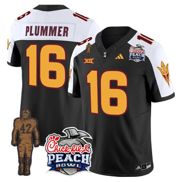 Personalized SD Pat Tillman & Peach Bowl Patch Vapor Limited Jersey - Black Alternate / Jake Plummer Stitched