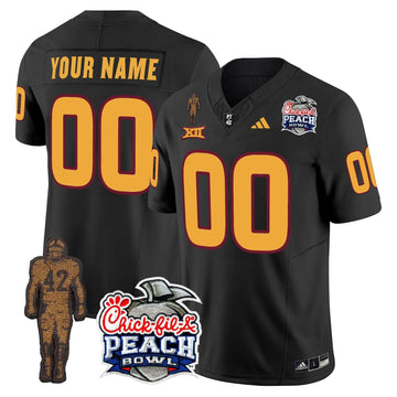 Personalized SD Pat Tillman & Peach Bowl Patch Vapor Limited Custom Jersey - Black Stitched