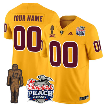 Personalized SD Pat Tillman & Peach Bowl Patch Vapor Limited Custom Jersey - Gold Stitched