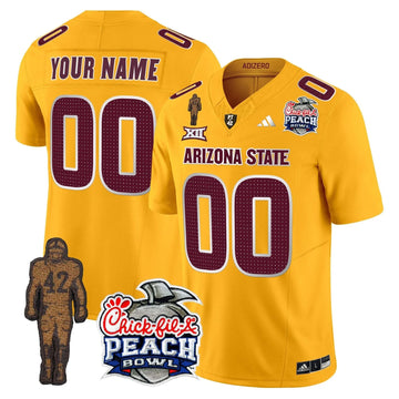 Personalized SD Pat Tillman & Peach Bowl Patch Vapor Limited Custom Jersey V2 - Gold Stitched