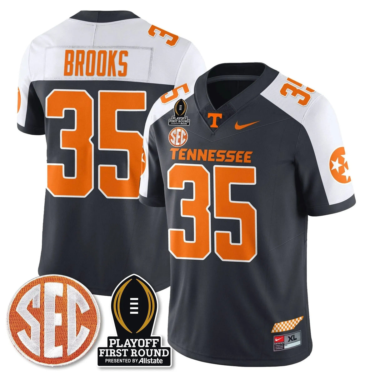 Personalized TV Football Jersey - Playoff First Round Patch - Will Brooks / Grey Alternate Stitched