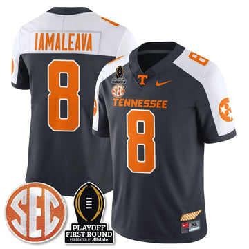 Personalized TV Football Jersey - Playoff First Round Patch - Nico Iamaleava / Grey Alternate Stitched