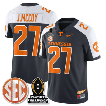 Personalized TV Football Jersey - Playoff First Round Patch - Jermod McCoy / Grey Alternate Stitched