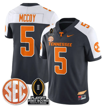 Personalized TV Football Jersey - Playoff First Round Patch - Bru McCoy / Grey Alternate Stitched