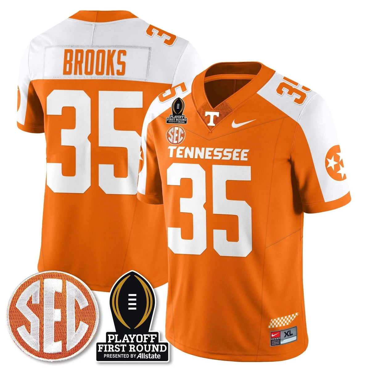 Personalized TV Football Jersey - Playoff First Round Patch - Will Brooks / Orange Alternate Stitched