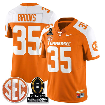 Personalized TV Football Jersey - Playoff First Round Patch - Will Brooks / Orange Alternate Stitched