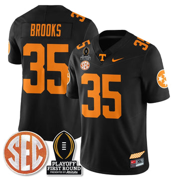Personalized TV Football Jersey - Playoff First Round Patch - Will Brooks / Black Stitched