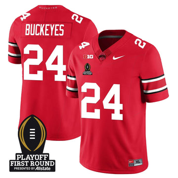 Personalized OSB Football - Playoff First Round Patch - Buckeyes - 24 / Gray Stitched