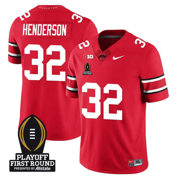 Personalized OSB Football - Playoff First Round Patch - TreVeyon Henderson - 32 / Gray Stitched