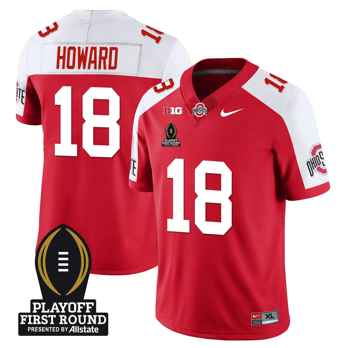 Personalized OSB Football - Playoff First Round Patch - Will Howard - 18 / Alternate Stitched