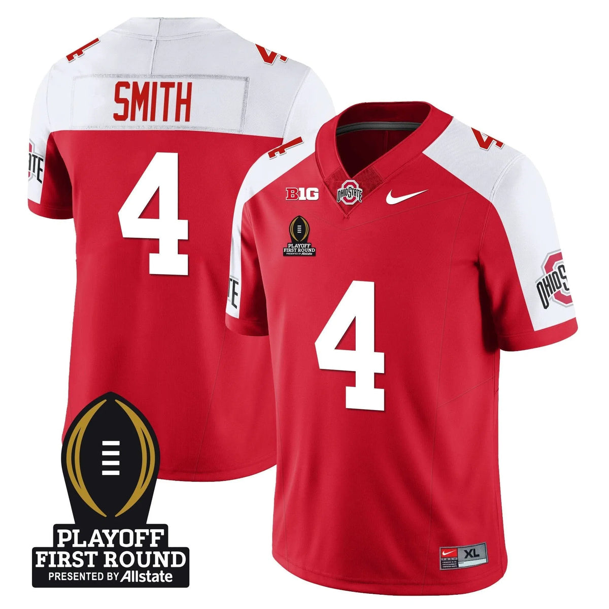 Personalized OSB Football - Playoff First Round Patch - Jeremiah Smith - 4 / Alternate Stitched