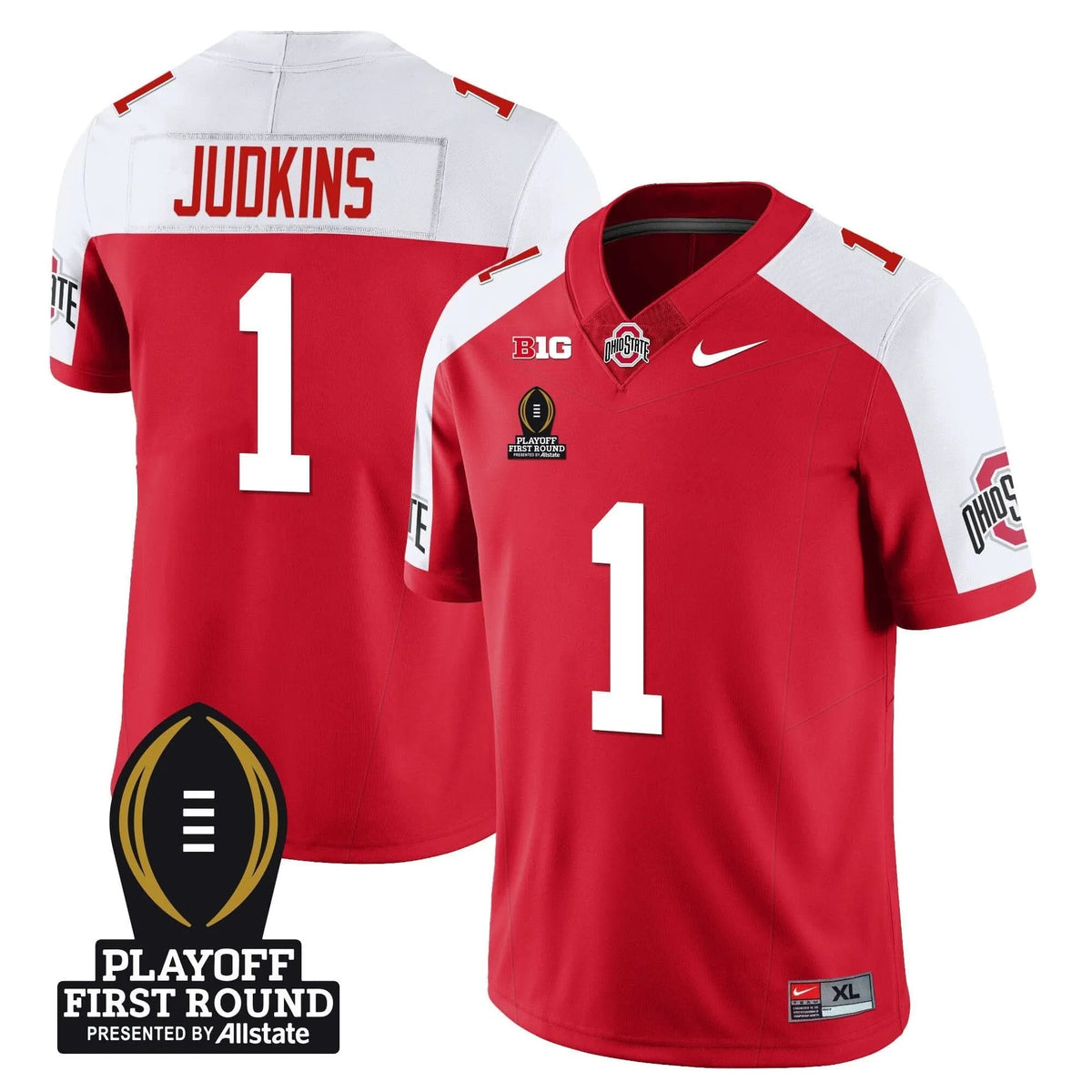 Personalized OSB Football - Playoff First Round Patch - Quinshon Judkins - 1 / Alternate Stitched