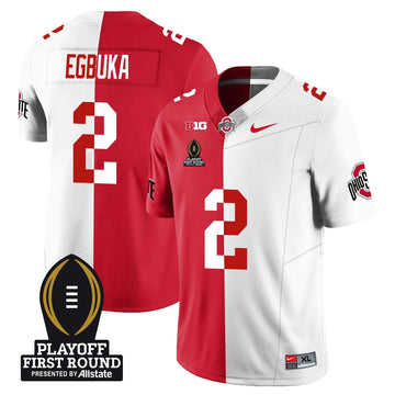 Personalized OSB Football - Playoff First Round Patch - Emeka Egbuka - 2 / Split Stitched