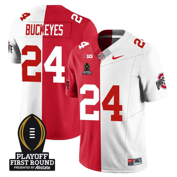 Personalized OSB Football - Playoff First Round Patch - Buckeyes - 24 / Split Stitched