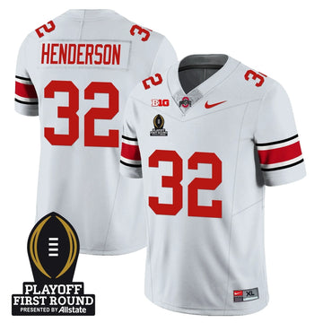 Personalized OSB Football - Playoff First Round Patch - TreVeyon Henderson - 32 / White Stitched