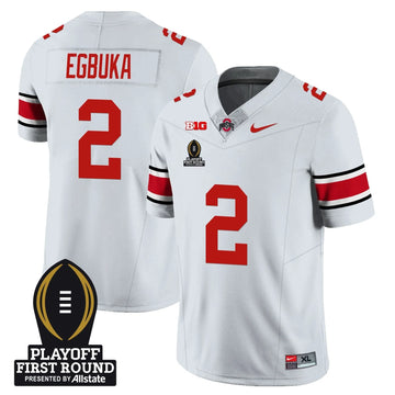 Personalized OSB Football - Playoff First Round Patch - Emeka Egbuka - 2 / White Stitched