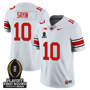 Personalized OSB Football - Playoff First Round Patch - Julian Sayin - 10 / White Stitched