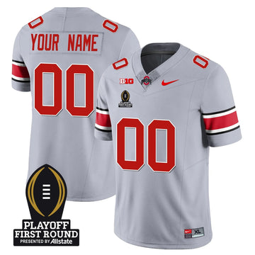 Personalized Custom OSB Football - Playoff First Round Patch - Gray Stitched