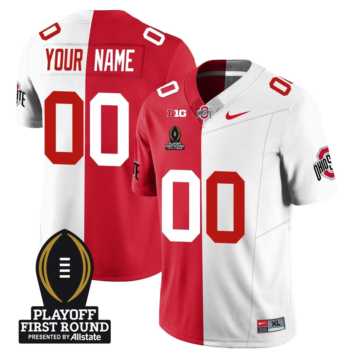 Personalized Custom OSB Football - Playoff First Round Patch - Split Stitched