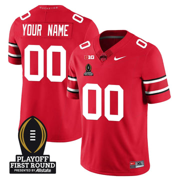 Personalized Custom OSB Football - Playoff First Round Patch - Scarlet Stitched