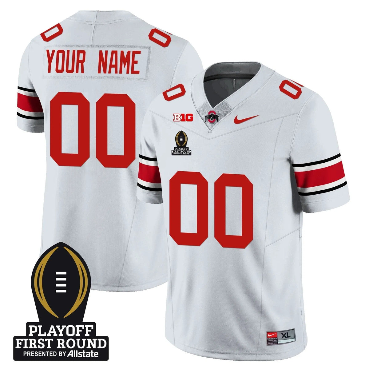 Personalized Custom OSB Football - Playoff First Round Patch - White Stitched