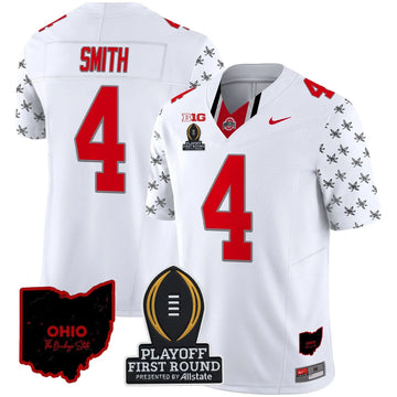 Personalized OSB 2026 Playoff First Round Patch Vapor Limited Jersey - White Limited / Jeremiah Smith Stitched