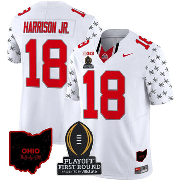 Personalized OSB 2026 Playoff First Round Patch Vapor Limited Jersey - White Limited / Marvin Harrison Jr. Stitched