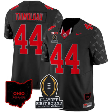 Personalized OSB 2026 Playoff First Round Patch Vapor Limited Jersey - Black Limited / JT Tuimoloau Stitched