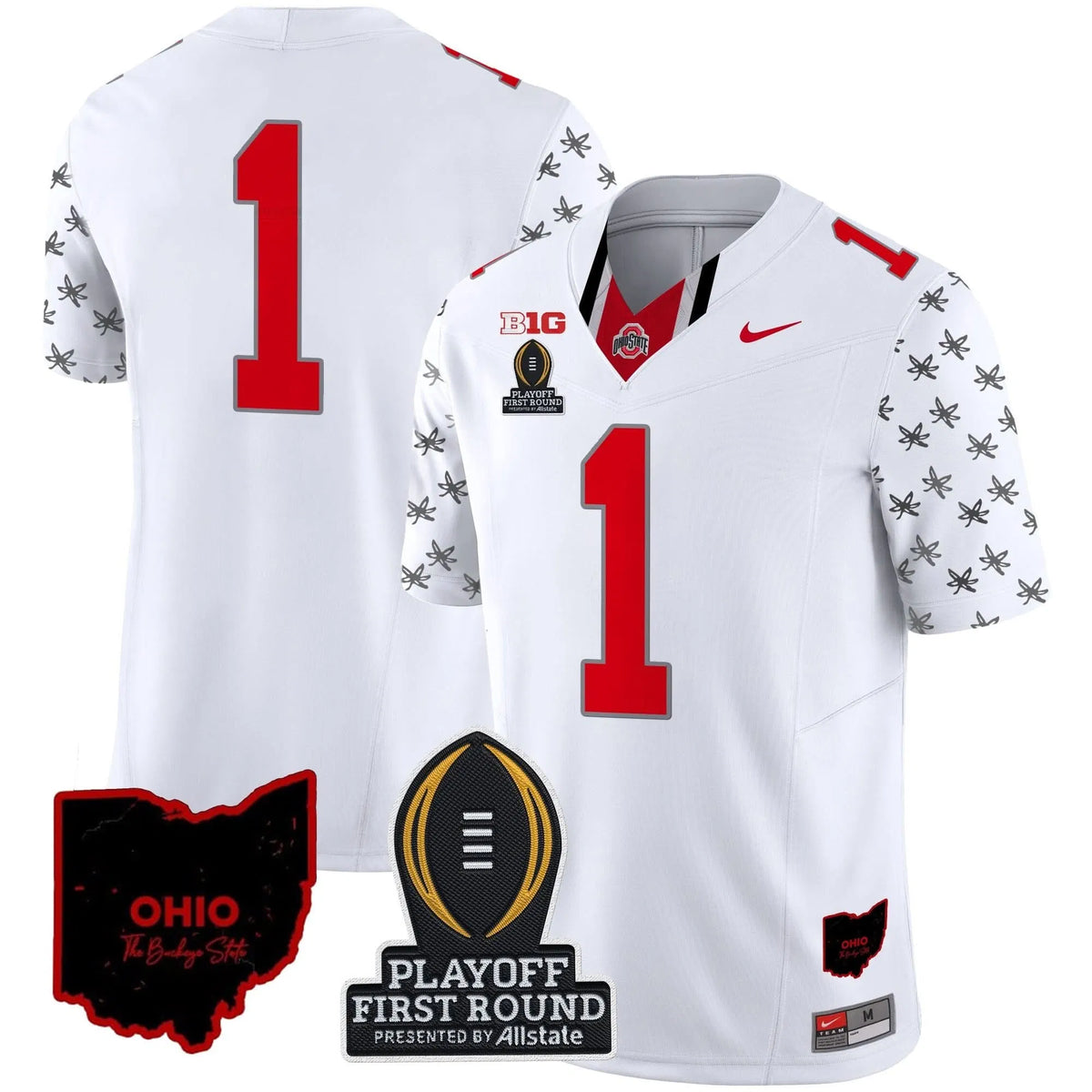Personalized OSB 2026 Playoff First Round Patch Vapor Limited Jersey - White Limited / #1 Team Stitched