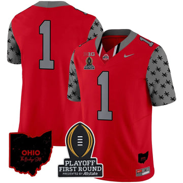 Personalized OSB 2026 Playoff First Round Patch Vapor Limited Jersey - Red / #1 Team Stitched