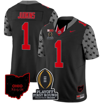 Personalized OSB 2026 Playoff First Round Patch Vapor Limited Jersey - Black / Quinshon Judkins Stitched