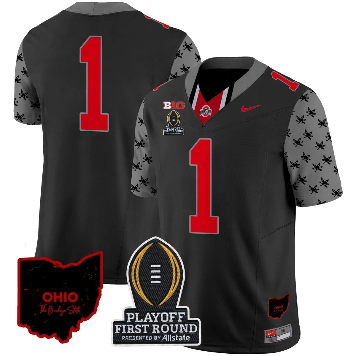 Personalized OSB 2026 Playoff First Round Patch Vapor Limited Jersey - Black / #1 Team Stitched