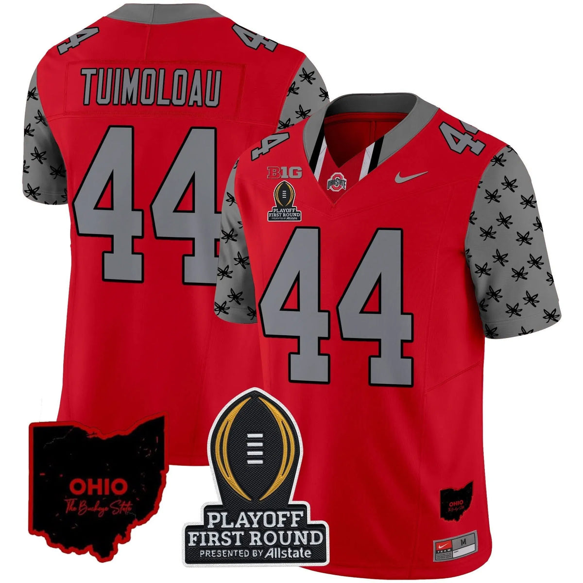 Personalized OSB 2026 Playoff First Round Patch Vapor Limited Jersey - Red / JT Tuimoloau Stitched