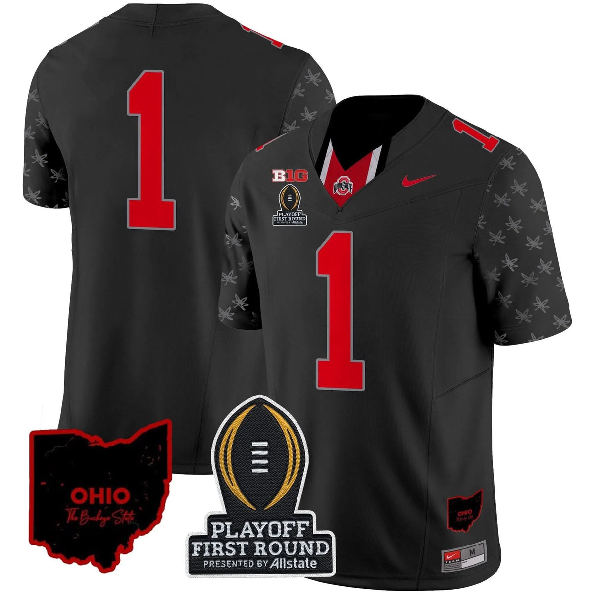 Personalized OSB 2026 Playoff First Round Patch Vapor Limited Jersey - Black Limited / #1 Team Stitched