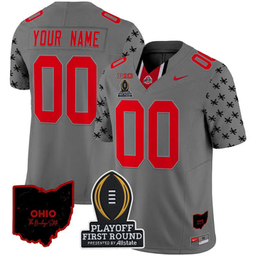 Personalized OSB 2026 Playoff First Round Patch Vapor Limited Custom Jersey - Gray Stitched