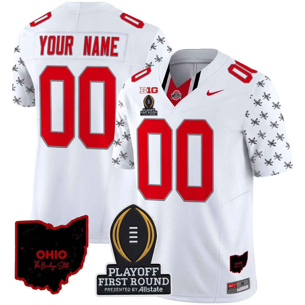 Personalized OSB 2026 Playoff First Round Patch Vapor Limited Custom Jersey - White Limited Stitched