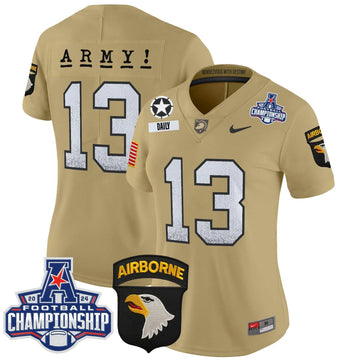 Personalized Women's ABK 2026 AAC Championship Patch Vapor Limited Jersey - Stitched - Tan / Bryson Daily Stitched